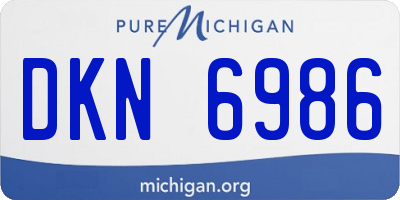 MI license plate DKN6986