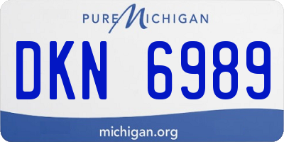 MI license plate DKN6989