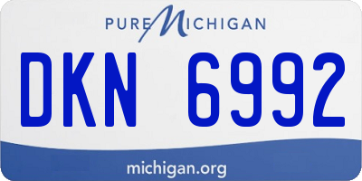 MI license plate DKN6992