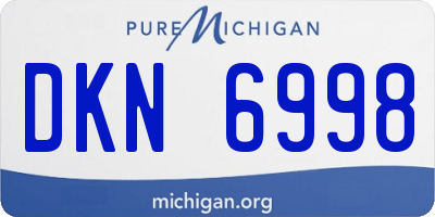 MI license plate DKN6998