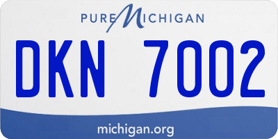 MI license plate DKN7002
