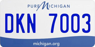 MI license plate DKN7003