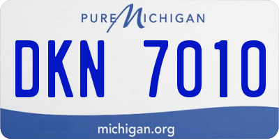 MI license plate DKN7010