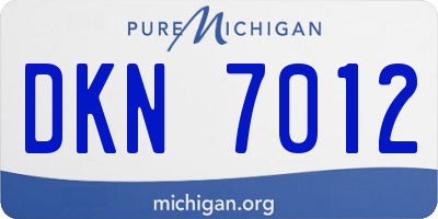 MI license plate DKN7012