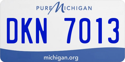 MI license plate DKN7013
