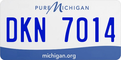 MI license plate DKN7014