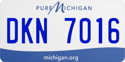 MI license plate DKN7016
