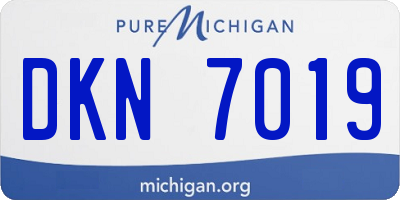 MI license plate DKN7019