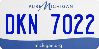 MI license plate DKN7022