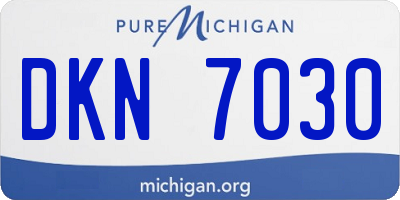 MI license plate DKN7030