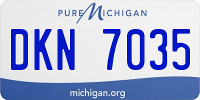 MI license plate DKN7035