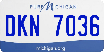 MI license plate DKN7036