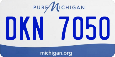 MI license plate DKN7050