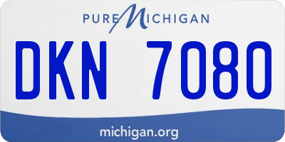 MI license plate DKN7080