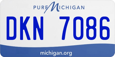 MI license plate DKN7086