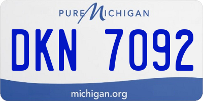 MI license plate DKN7092