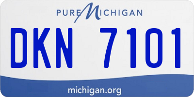 MI license plate DKN7101