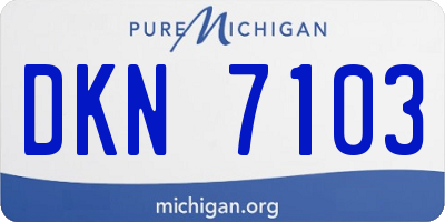 MI license plate DKN7103