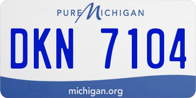 MI license plate DKN7104