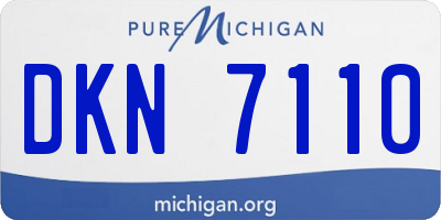MI license plate DKN7110