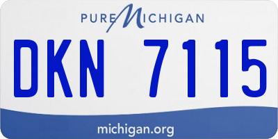 MI license plate DKN7115