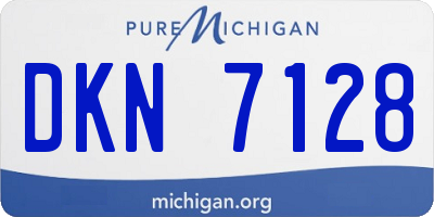 MI license plate DKN7128