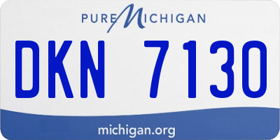 MI license plate DKN7130