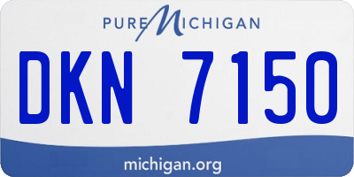 MI license plate DKN7150