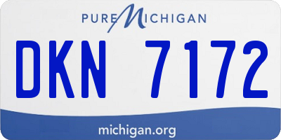 MI license plate DKN7172