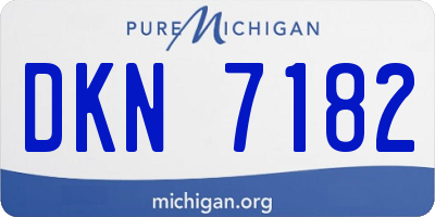 MI license plate DKN7182