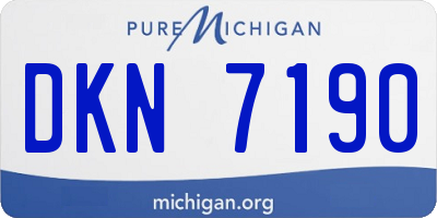 MI license plate DKN7190