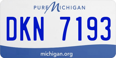 MI license plate DKN7193