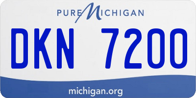 MI license plate DKN7200