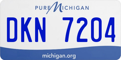 MI license plate DKN7204