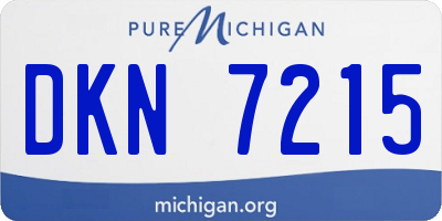 MI license plate DKN7215
