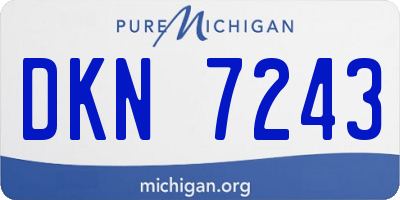 MI license plate DKN7243