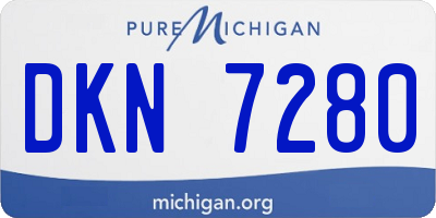 MI license plate DKN7280