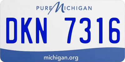 MI license plate DKN7316