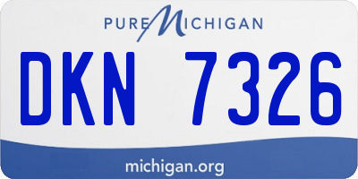 MI license plate DKN7326