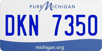 MI license plate DKN7350