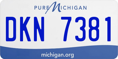 MI license plate DKN7381