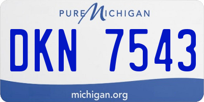MI license plate DKN7543
