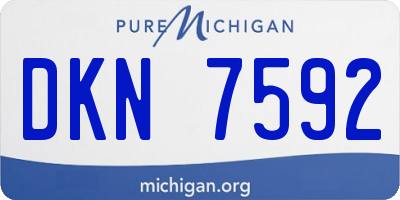MI license plate DKN7592