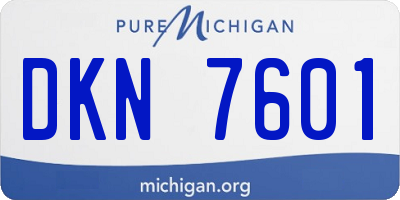 MI license plate DKN7601