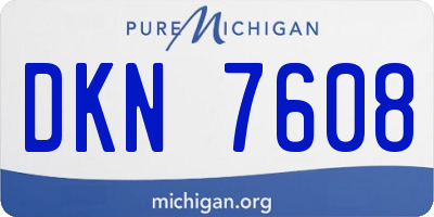 MI license plate DKN7608