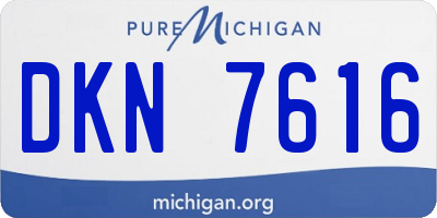 MI license plate DKN7616