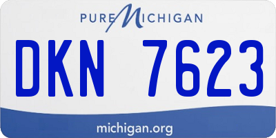 MI license plate DKN7623