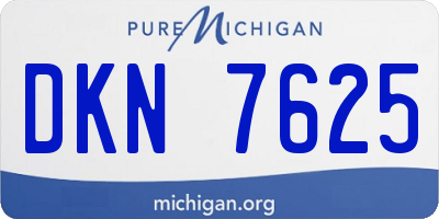 MI license plate DKN7625