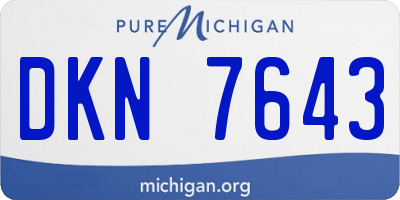 MI license plate DKN7643