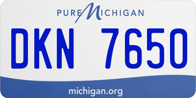 MI license plate DKN7650